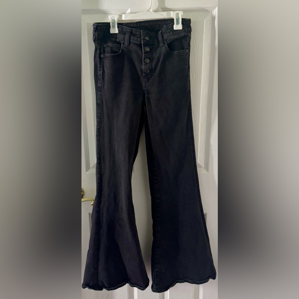 American Eagle Outfitters Black Flare Wide Leg Jeans